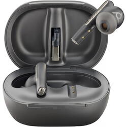 Casti HP Poly Voyager Free 60+ UC Carbon Black Earbuds +BT700 USB-C Adapter +Touchscreen Charge Case