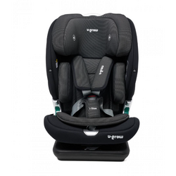 Scaun auto I-size U-Grow Goldfix Plus, isofix, 76-150 cm, boxa bluetooth , negru