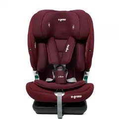 Scaun auto I-size U-Grow Goldfix Plus, isofix, 76-150 cm, boxa bluetooth, rosu