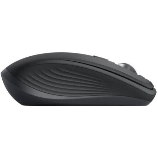 Mouse wireless Logitech MX Anywhere 3S, 2.4GHz&Bluetooth, Silent, Scroll MagSpeed, Multidevice, USB-C, Negru Grafit