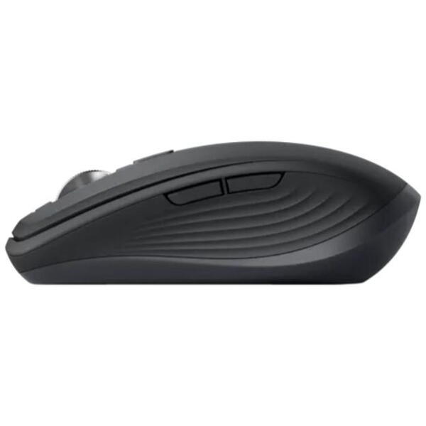 Mouse wireless Logitech MX Anywhere 3S, 2.4GHz&Bluetooth, Silent, Scroll MagSpeed, Multidevice, USB-C, Negru Grafit