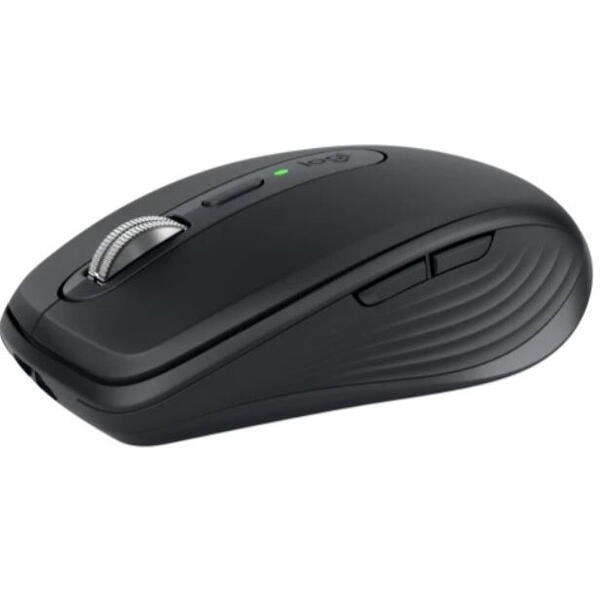 Mouse wireless Logitech MX Anywhere 3S, 2.4GHz&Bluetooth, Silent, Scroll MagSpeed, Multidevice, USB-C, Negru Grafit