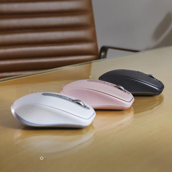 Mouse wireless Logitech MX Anywhere 3S, 2.4GHz&Bluetooth, Silent, Scroll MagSpeed, Multidevice, USB-C, Negru Grafit