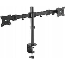 DIGITUS dual display desktop stand with clamping assembly 2 tft/LCD 27inch Vesa 75x75mm 100x100mm black