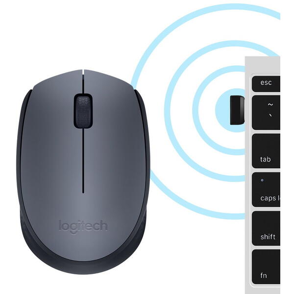 MOUSE USB OPTICAL WRL M170/GREY 910-004642 LOGITECH