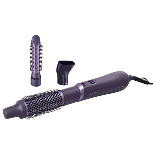 Perie cu aer cald Philips Seria 3000 BHA305/00, 800W, tehnologie cu ioni, 3 accesorii, diametru perie 38mm, setare temperatura de ingrijire si aer rece, infuzata cu cheratina