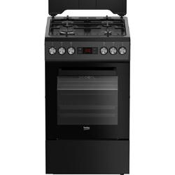 Aragaz mixt Beko FSM52330DAON, 4 arzatoare, Gatire cu abur, curatare SteamShine, aprindere electrica, LED display Good+, 8 functii, grill electric, gatire 3D, Clasa A, Antracit