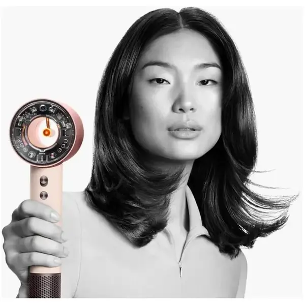 Uscator de par Dyson Supersonic Nural HD16 113407-01, 1600 W, 110.000 rpm, 4 setari de temperatura, 3 setari de viteze, Roz/Auriu