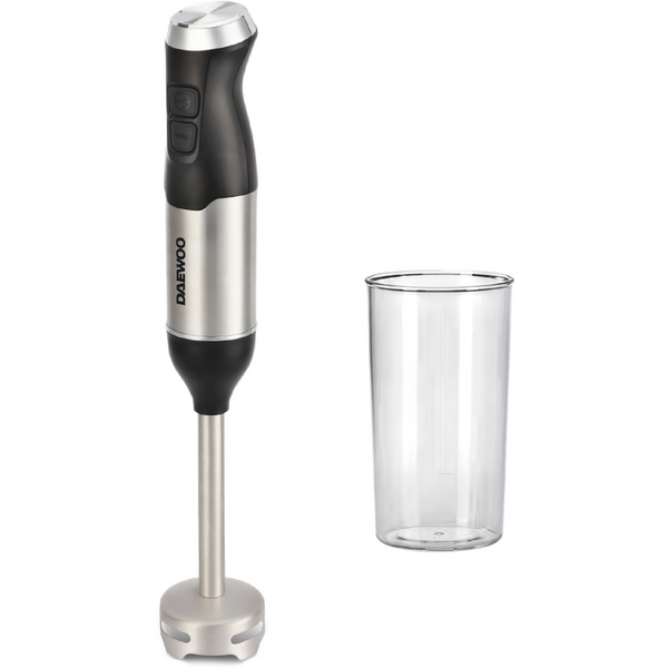 Daewoo SDA Mixer vertical Daewoo DHB60BX, putere 600 W, tija detasabila din inox, 2 trepte de viteza, lama din inox, accesorii: tel, tocator, pahar gradat, Inox/Negru