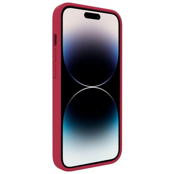 Lemontti Husa Liquid Silicon MagCharge iPhone 14 Pro Roze (protectie 360°, material fin, captusit cu microfibra)