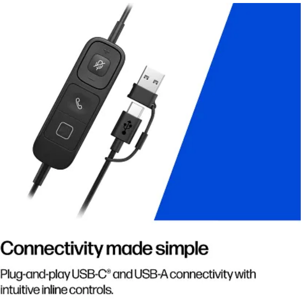 Casti HP Poly Mission 625 Stereo USB Wired Headset