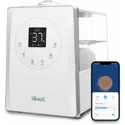 Umidificator de Aer LEVOIT LV600S SMART HYBRID, WI-FI Ultrasonic, Rezervor 6l, Super Silentios, Aromaterapie, Functie AUTO, Autonomie 50 Ore