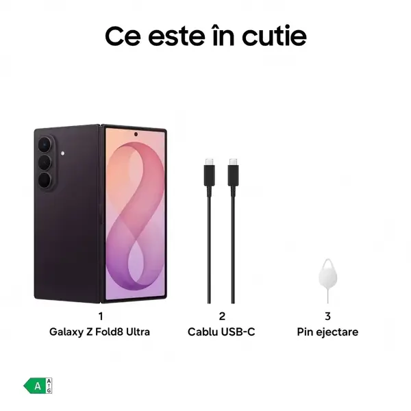 Telefon Mobil Samsung Galaxy Z Fold8 Ultra, Procesor Qualcomm SM8850-1-AD Snapdragon 8 Elite Gen 5 Octa-core, Ecran Foldable Dynamic LTPO AMOLED 2X 8", 12GB RAM, 512GB Flash, Camera Tripla 200+10+50 MP, Wi-Fi, 5G, Dual Sim, Android, Violet