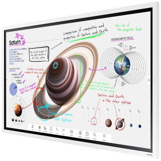 Tabla interactiva Samsung Flip 5 Pro 65" WM65FX, UHD (3840x2160), Wi-Fi, Bluetooth, 20 Touchpoints, 8ms, Alb
