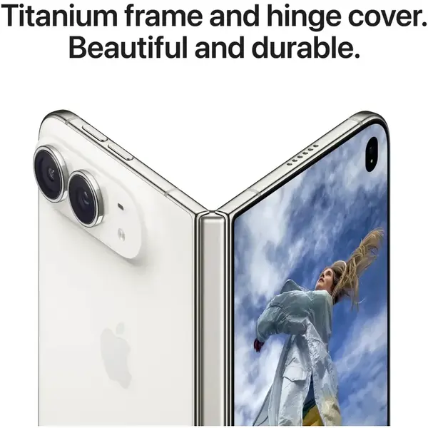 Telefon Mobil Apple iPhone Duo, LTPO Super Retina XDR OLED 7.6", 2TB Flash, Camera Duala 48 + 48 MP, Wi-Fi, 5G, iOS, Alb