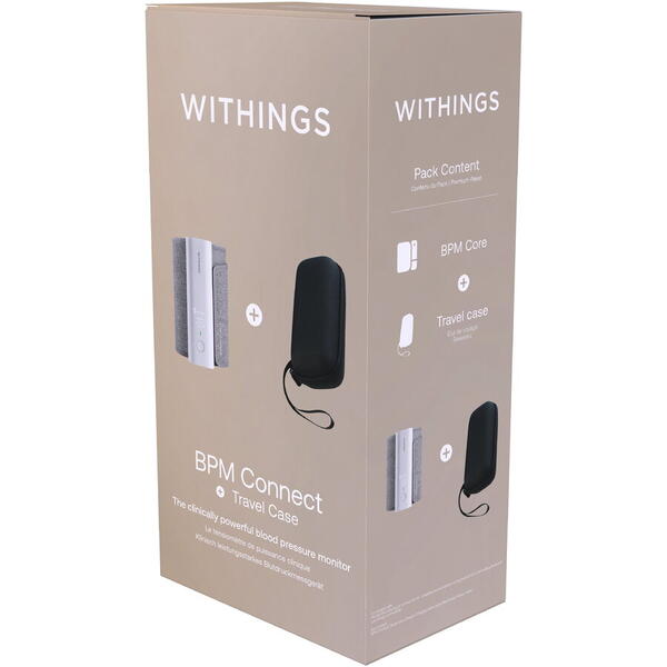 Withings Bundle Blood Pressure Monitor Connect w Wifi sync (including Travel case for BPM Connect)