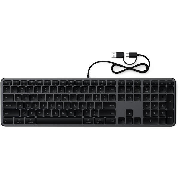 Satechi Slim LX3 Wired Keyboard - US English - Space Black