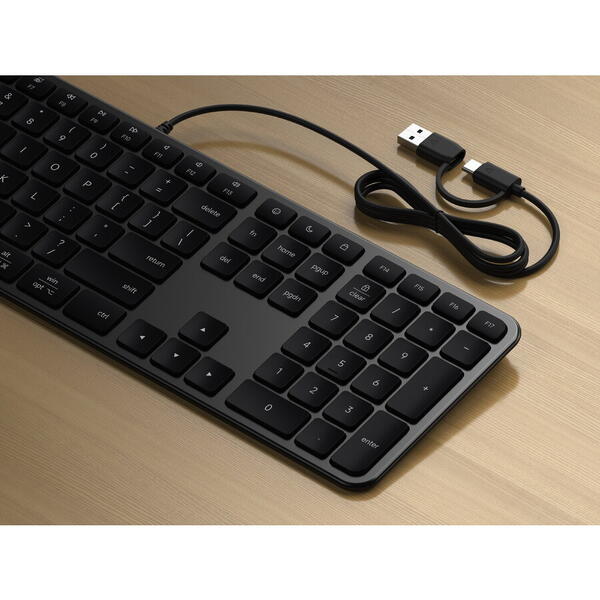 Satechi Slim LX3 Wired Keyboard - US English - Space Black