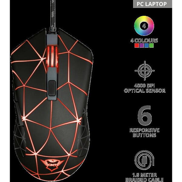 Trust GXT 133 Locx Illuminated Gaming Mo