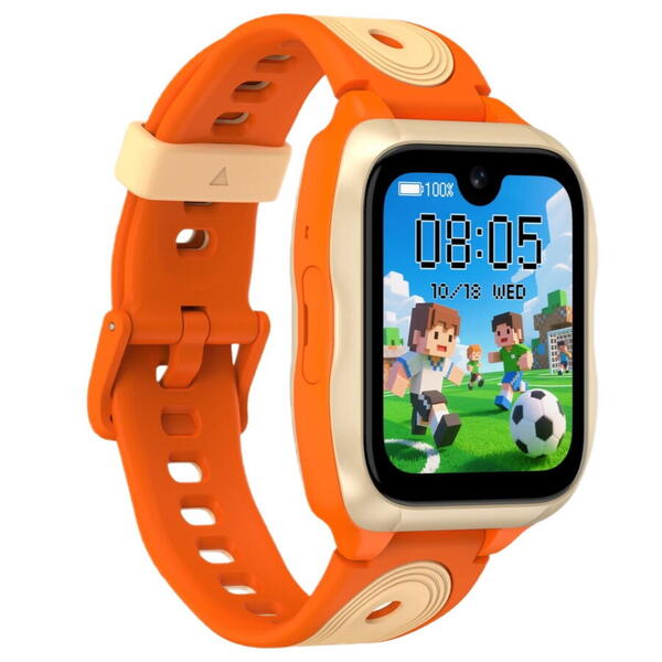 Smartwatch LAGENIO pentru copii cu Functie Telefon  AI K11, Conexiune 4G, 1.78inch AMOLED, camer de 5 MP, Apel Video, Mesaje, Localizare GPS, Control Parental, Buton SOS, IP68, 800 mAh, Portocaliu