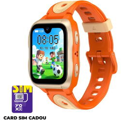 Smartwatch LAGENIO pentru copii cu Functie Telefon  AI K11, Conexiune 4G, 1.78inch AMOLED, camer de 5 MP, Apel Video, Mesaje, Localizare GPS, Control Parental, Buton SOS, IP68, 800 mAh, Portocaliu