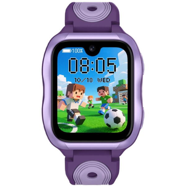 Smartwatch LAGENIO pentru copii cu Functie Telefon  AI K11, Conexiune 4G, 1.78 inch AMOLED, camera de 5 MP, Apel Video, Mesaje, Localizare GPS, Control Parental, Buton SOS, IP68, 800 mAh, Mov