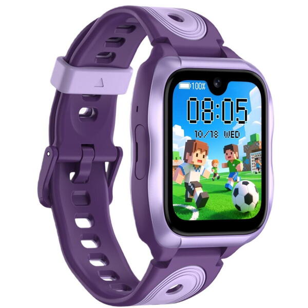 Smartwatch LAGENIO pentru copii cu Functie Telefon  AI K11, Conexiune 4G, 1.78 inch AMOLED, camera de 5 MP, Apel Video, Mesaje, Localizare GPS, Control Parental, Buton SOS, IP68, 800 mAh, Mov
