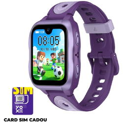 Smartwatch LAGENIO pentru copii cu Functie Telefon  AI K11, Conexiune 4G, 1.78inch AMOLED, camer de 5 MP, Apel Video, Mesaje, Localizare GPS, Control Parental, Buton SOS, IP68, 800 mAh, Mov