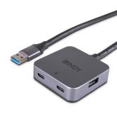 Hub Lindy 4 Porturi, interfata USB 3.2 / 3.1 Gen 1 / USB 3.0, latime de banda suportata 5Gbs, gri