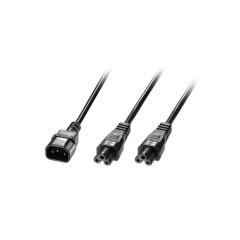 Cablu alimentare IEC C14 to 2 x IEC C5 Splitter Extension Cable, Black, 2.5m  Description  1 x IEC C14 (2m) to 2 x IEC C5 (0.5m) Fully moulded Total length: 2.5m Colour: Black  https://www.lindy-international.com/IEC-C14-to-2-x-IEC-C5-Splitter-