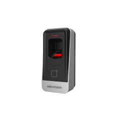 Cititor biometric si card EM 125Khz Hikvision, DS-K1201AEF; citeste carduri EM 125Khz, capacitate amprente 5000; suporta RS485; buzzer, dimensiuni 62 mm × 132 mm × 44 mm