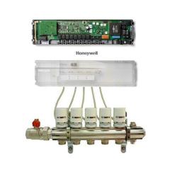 Controller wireless cu 5 zone si 15 circuite, Honeywell HCC80 pentru incalzirea in pardoseala, 5 zone controlabile de temperatura cu posibilitatea de extindere la 8 zone cu extensia HCS80; 3 servomotoare termice pot fi conectate pe fiecare zona; control i