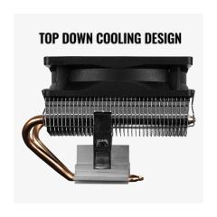 Cooler procesor Aerocool Air Frost 2 negru iluminare RGB, 2 heatpipe-uri direct touch de 6mm, putere de racire de pana la 110W TDP,1x 90mm Hydraulic Bearing LED fixed RGB fan (1800 RPM, 45.6 CFM, 25.7 dBA), compatibil Intel LGA 115X/775 / AMDAM4/AM3+/AM3/