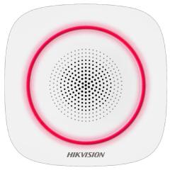Sirena interior wireless AX PRO Hikvision DS-PS1-I-WE( Red indicator ) supporting 868MHz two-way communication via Cam-X protocol,multiple alarm sounds, strobe light indication, is used forinstant alerting when alarm triggered, Buzzer Decibel: 90 to 110 d