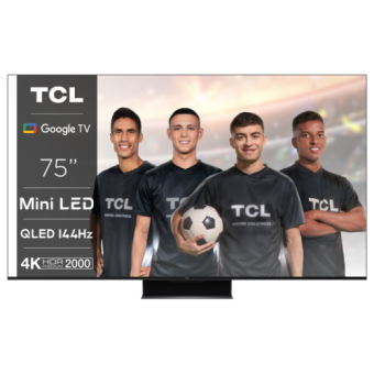 Televizor Smart QLED TCL 75C845 190,5 cm (75") 4K Ultra HD Wi-Fi Negru