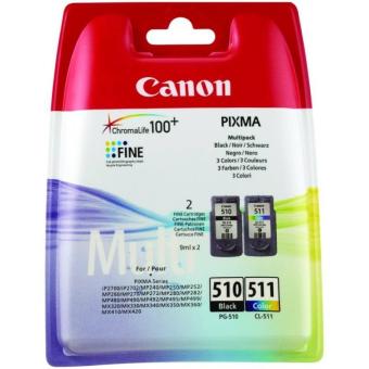 Cartus cerneala Canon PG-510 + Cl-511, multipack (black, color), pentru Canon Pixma IP2700, Pixma MP230, Pixma MP240, Pixma MP250, Pixma MP260, Pixma MP270, Pixma MP280, Pixma MP282, Pixma MP480, Pixma MP490, Pixma MP495, Pixma MX320, Pixma MX330, Pixma M