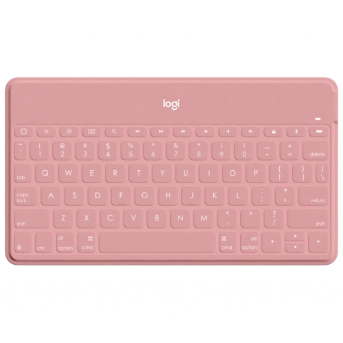 Logitech Keys-to-go Ultra-light, Ultra-Portable Bluetooth Keyboard for iPhone, iPad, Apple TV and Mac - Blush - US